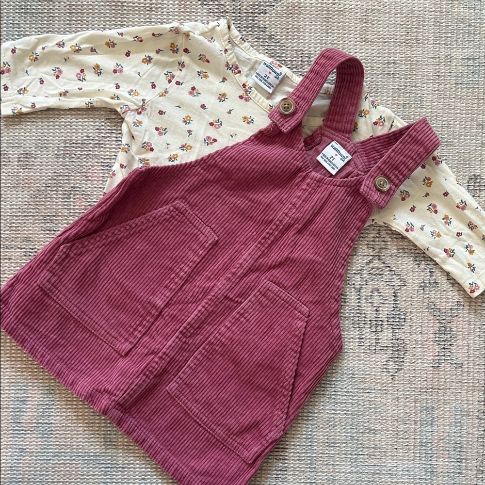 Wallflower Pink Corduroy Overalls